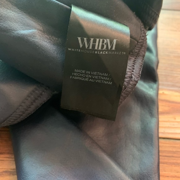 WHBM Vegan Leather Runway Leggings Navy Blue Size 0 Chic Classic Boho Festival - Picture 8 of 15